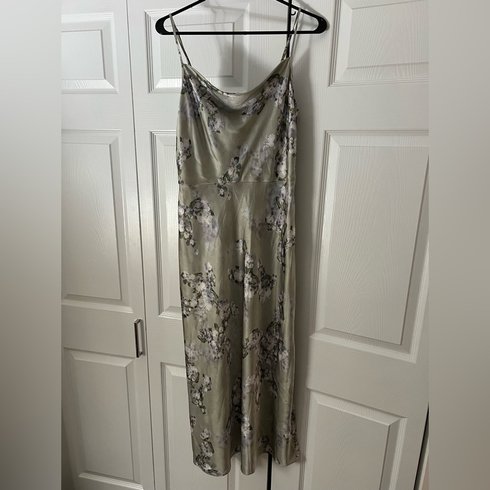 Vince Sage Floral Silk Slip Dress